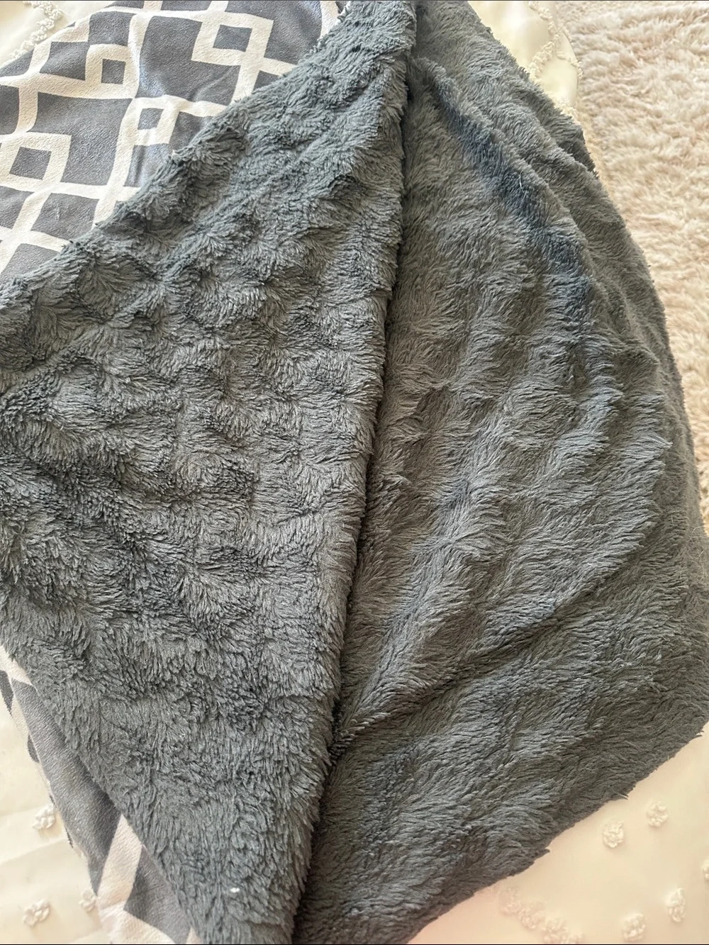 Modern Geometric Black & White Throw Blanket
